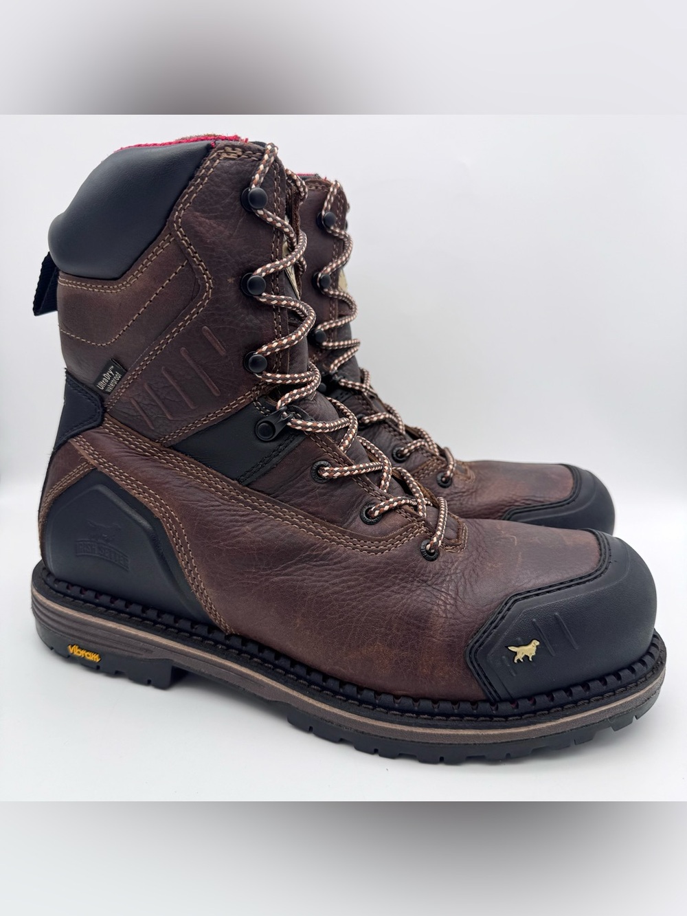 Irish Setter Edgerton XD 83882 Brown Leather 8" Safety Toe Work Boots Men 10.5 E